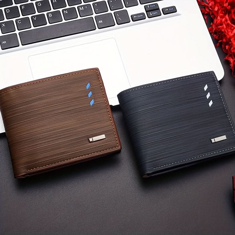 Stylish Black PU Leather Wallet with Money Clip and Zip Coin Purse