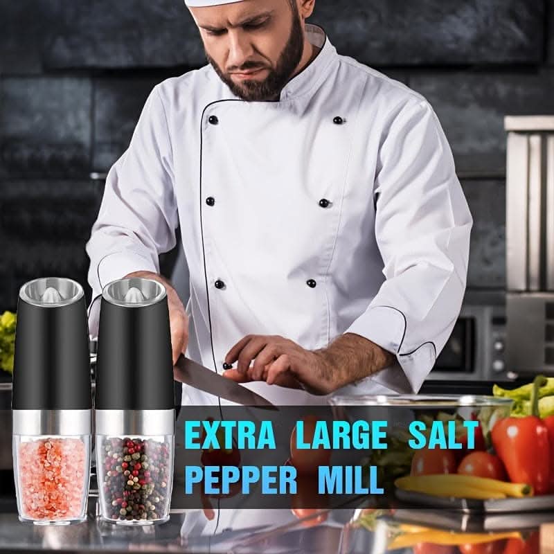 Electric Salt & Pepper Grinder Set – Adjustable, LED Light, Battery Operated