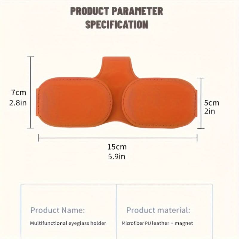 Magnetic PU Leather Car Visor Glasses Holder