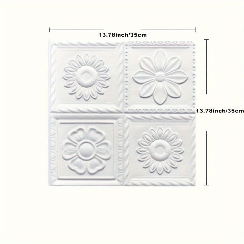 20pcs 3D Floral Self-Adhesive Wall Tiles