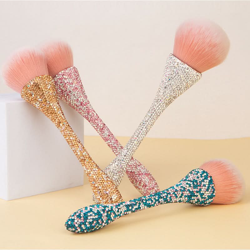 Diamond-Encrusted Large Makeup Brush – Soft Nylon Bristles for Powder