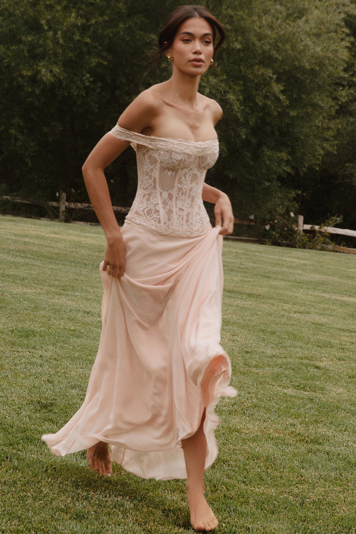 Georgette Corset Maxi Dress