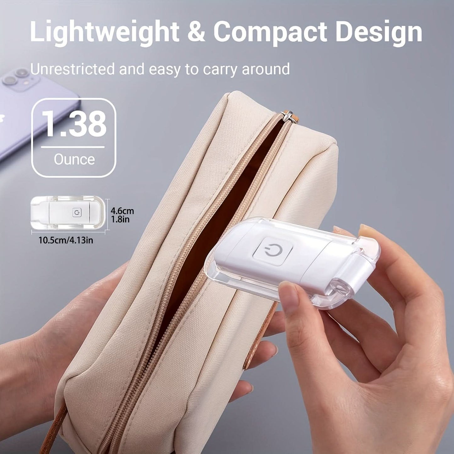 Compact USB Rechargeable Reading Light with Clip