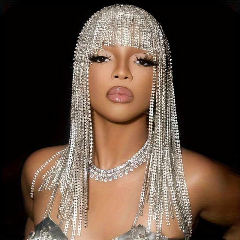 Rhinestone Tassel Headpiece – Elegant Hair Accessory
