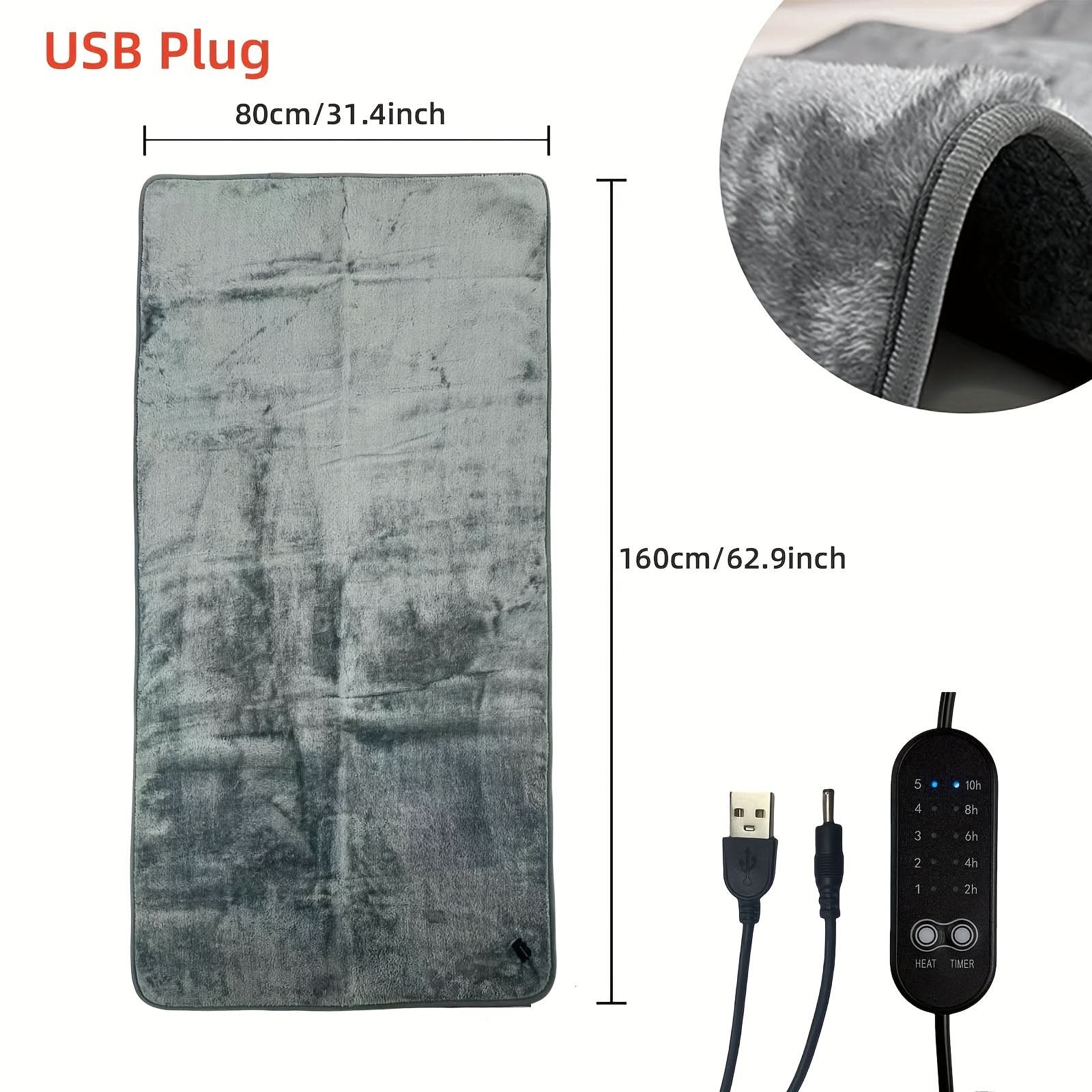 USB Electric Heated Blanket with 5 Temperature Settings
