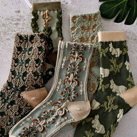 Pack of 10 Pairs Women’s Floral Crew Socks