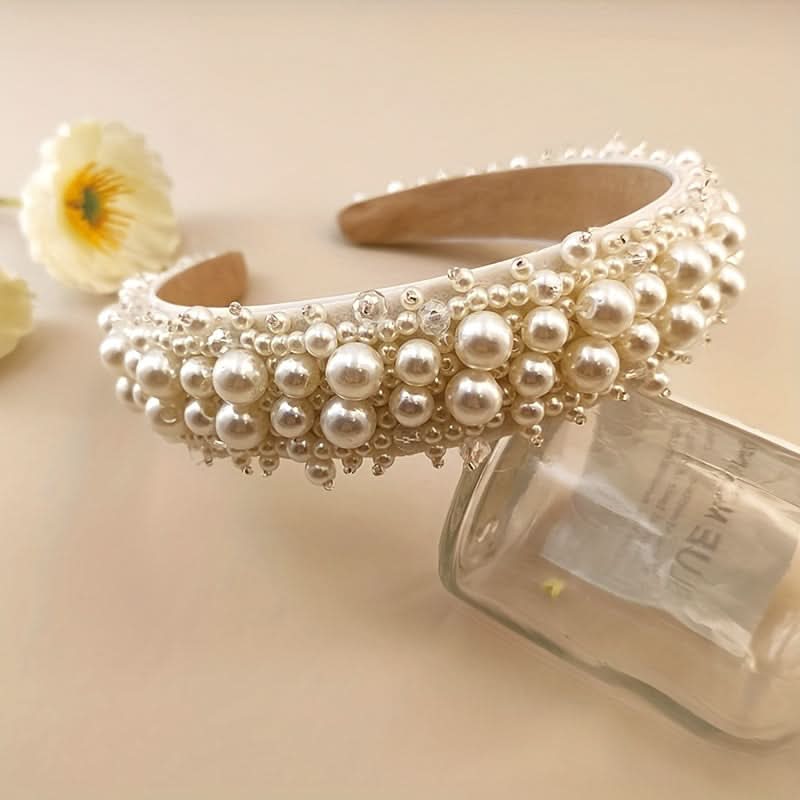 Faux Pearl Crystal Headband for Women