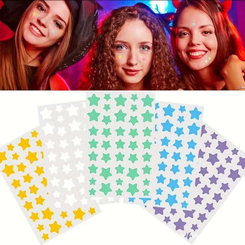 Single Pack of 40 Colorful Star & Heart Acne Patches - Skin-Safe Hydrocolloid Pimple Stickers