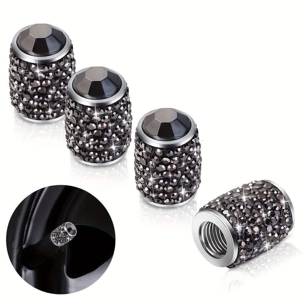 4pcs Bling Tire Valve Caps – Crystal Rhinestone Car Wheel Stem Covers
