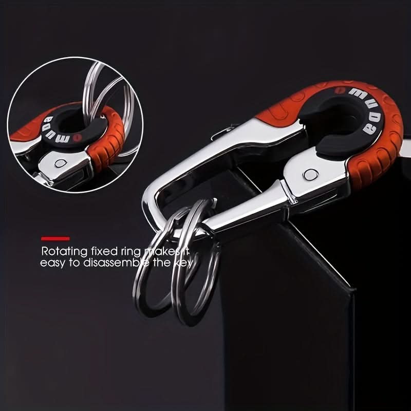 Men’s Alloy Keychain with Detachable Keyring & Belt Clip