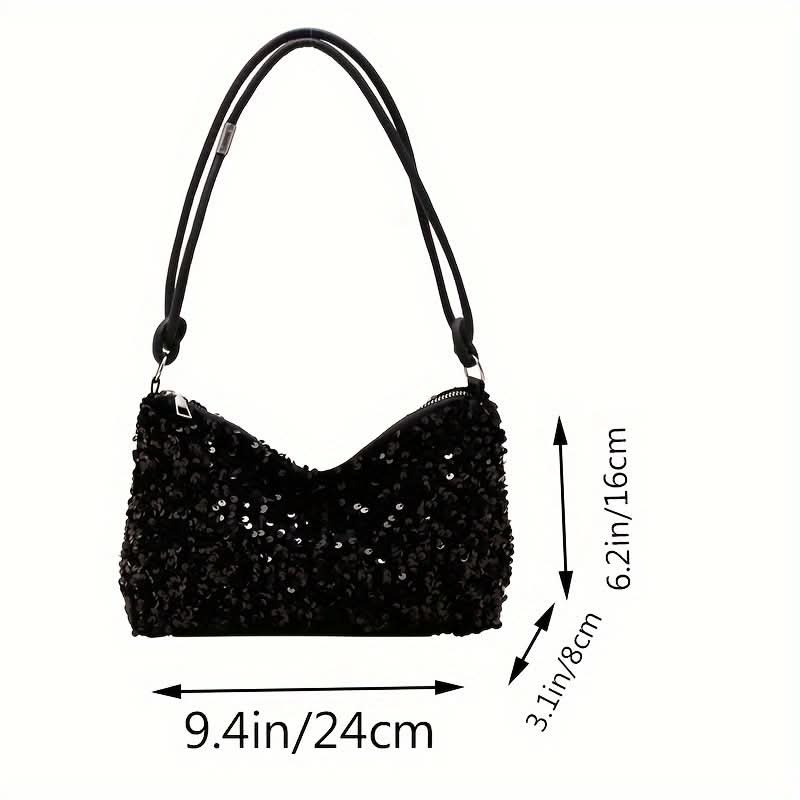 Small Square Sequined Shoulder Bag for Women