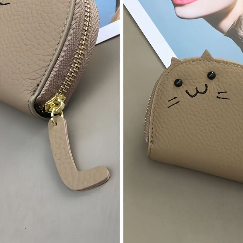 Cute Cat Card Holder for Women – Compact Multi-Card Wallet & Coin Purse