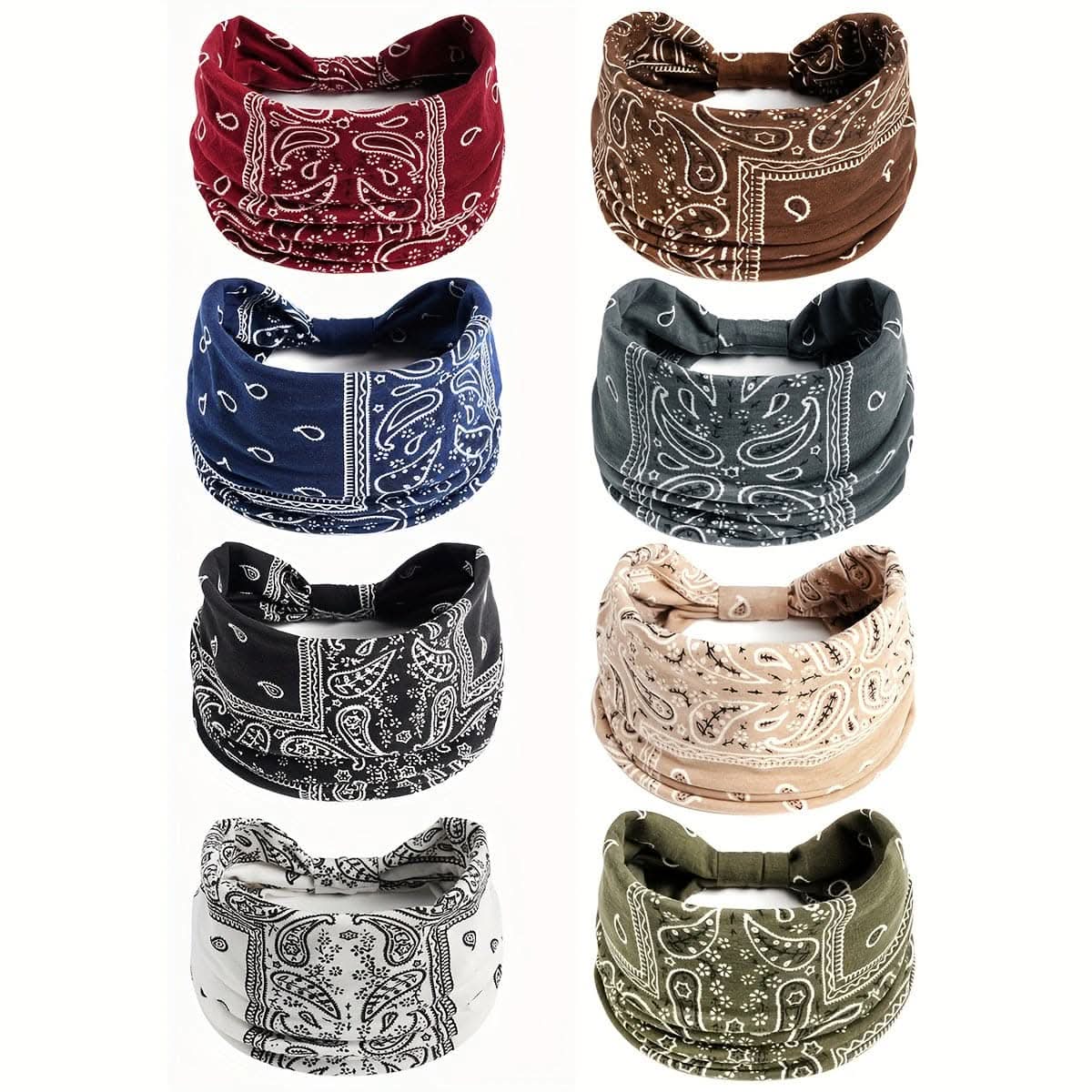Stylish Boho Turban Headband – Soft Stretchy Paisley Pattern with Knotted Design