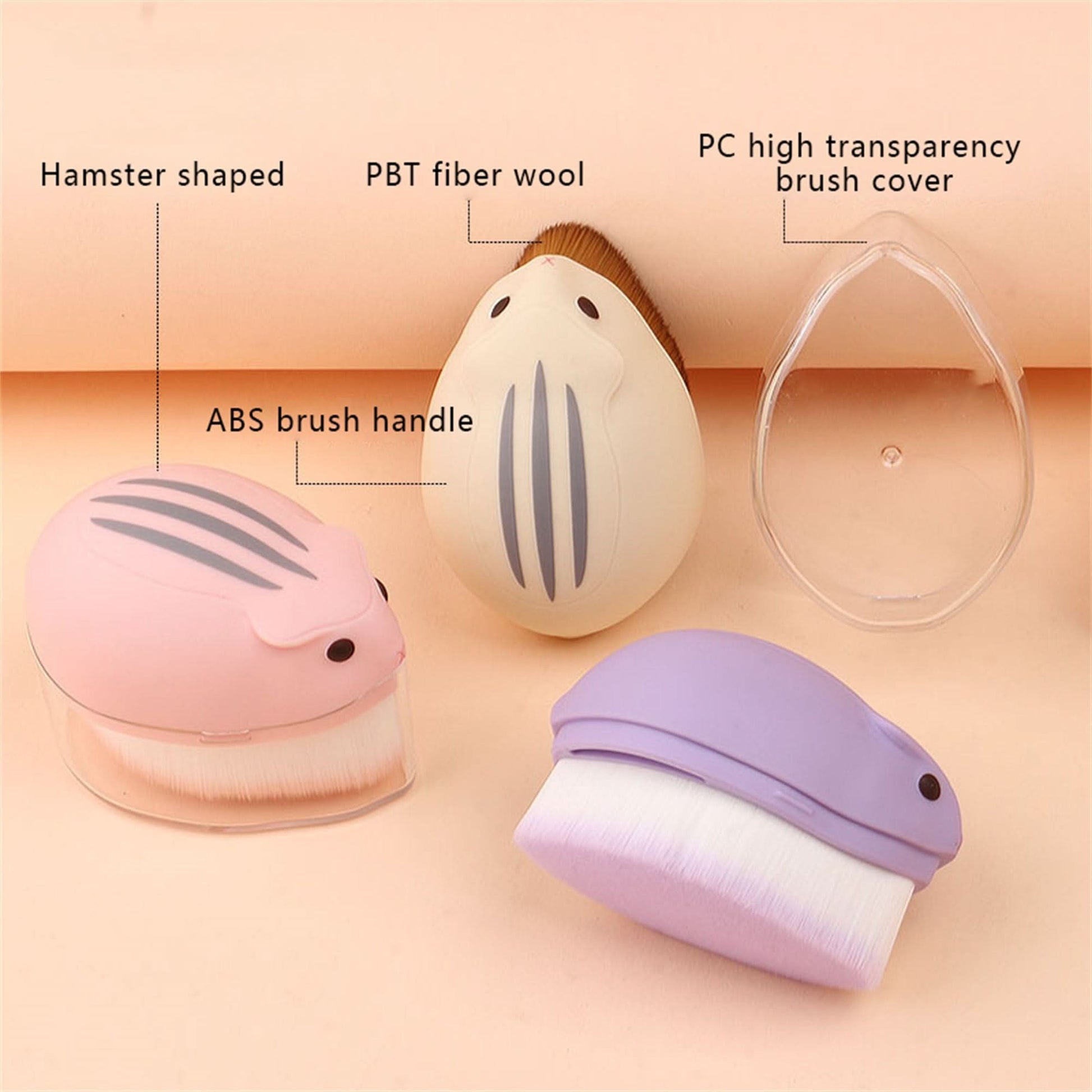 Cute Hamster Foundation Brush – Soft Makeup Brush for Face & Body Blending