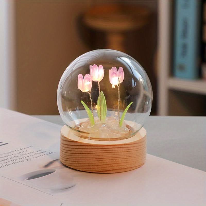 Mini Tulip Night Light – Handcrafted Floral Table Lamp