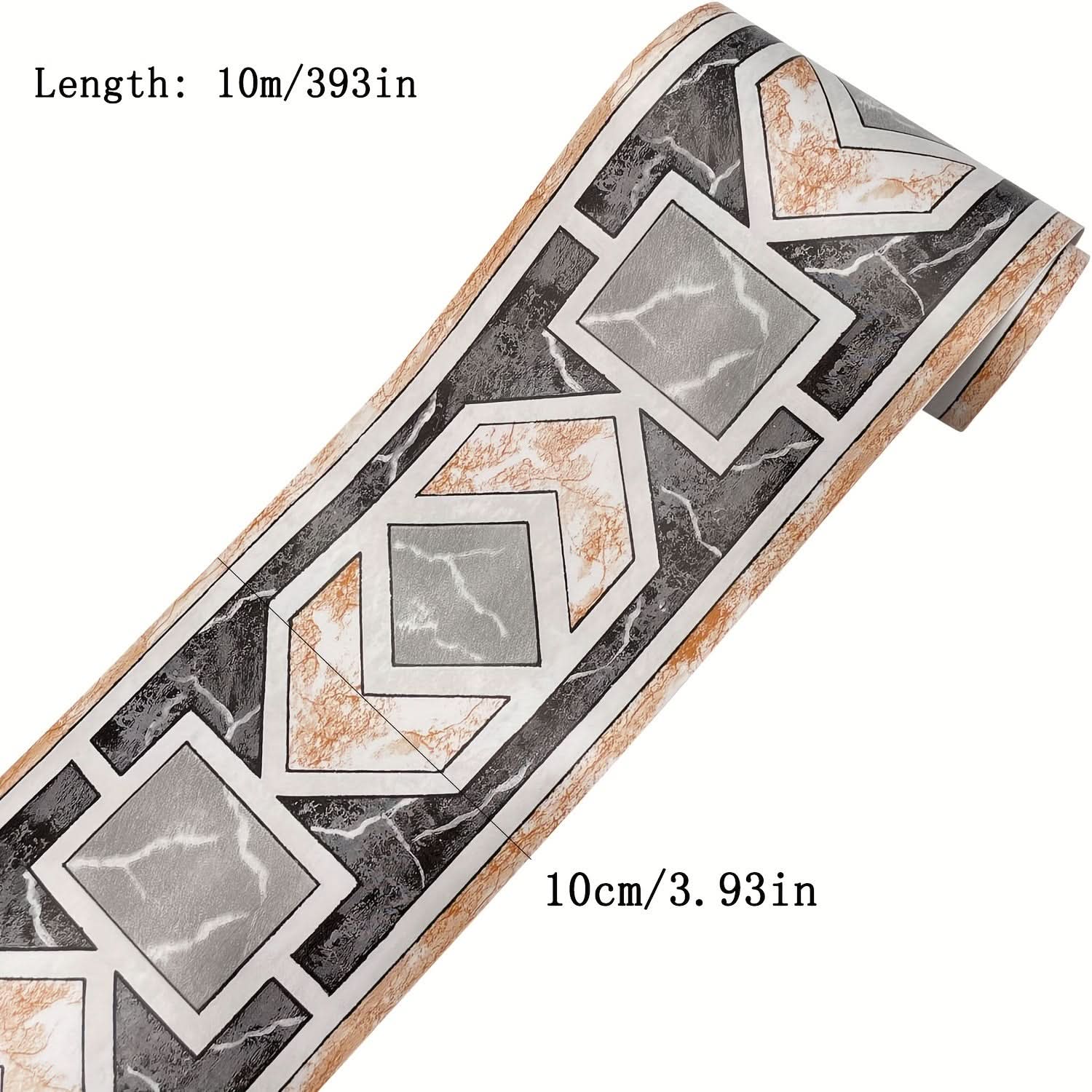 Modern Geometric Self-Adhesive Wallpaper Border - PVC Wall Edge Covering