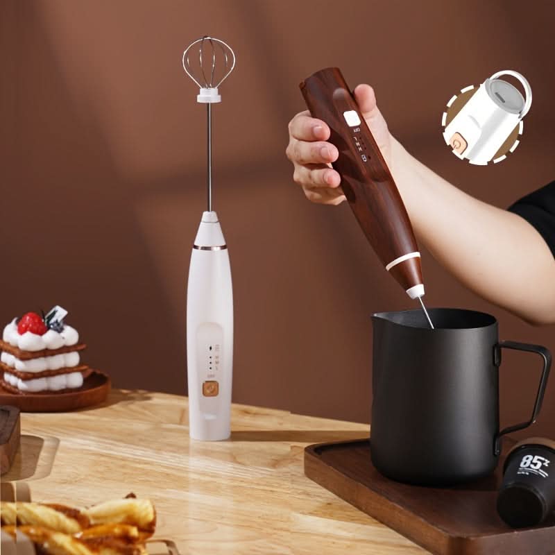 USB Rechargeable Handheld Milk Frother – 3-Speed Adjustable Blender
