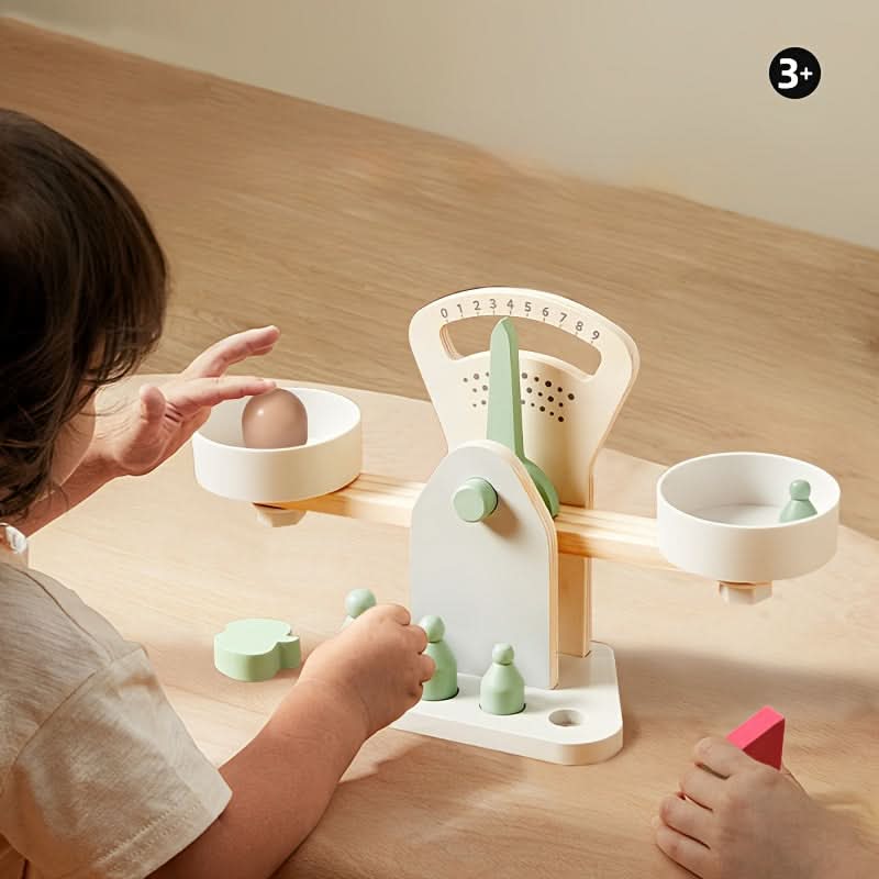 Wooden Balance Scale Toy – Educational Science Experiment Toy for Preschoolers