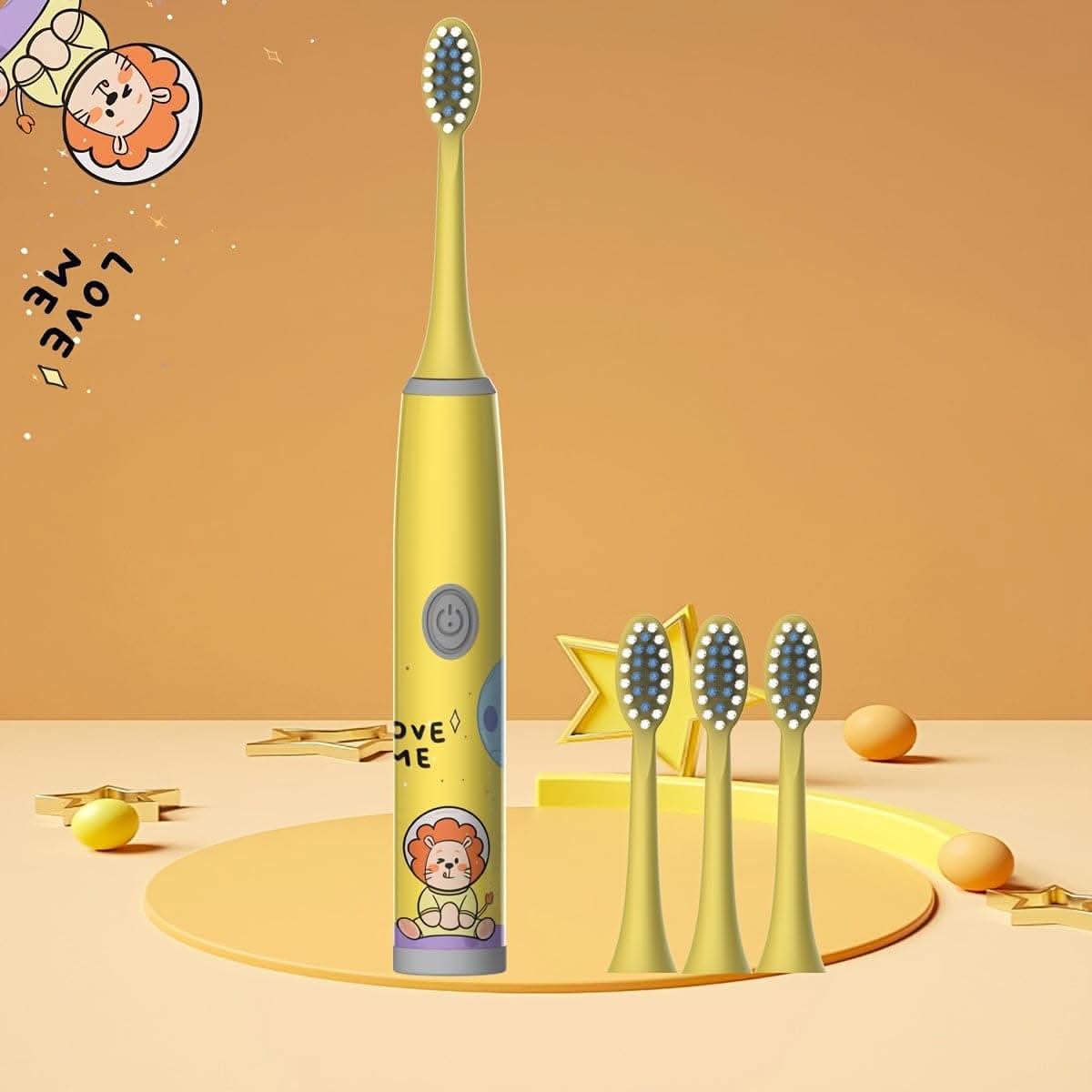 Kids Electric Toothbrush with 4 Brush Heads, Soft Bristles
