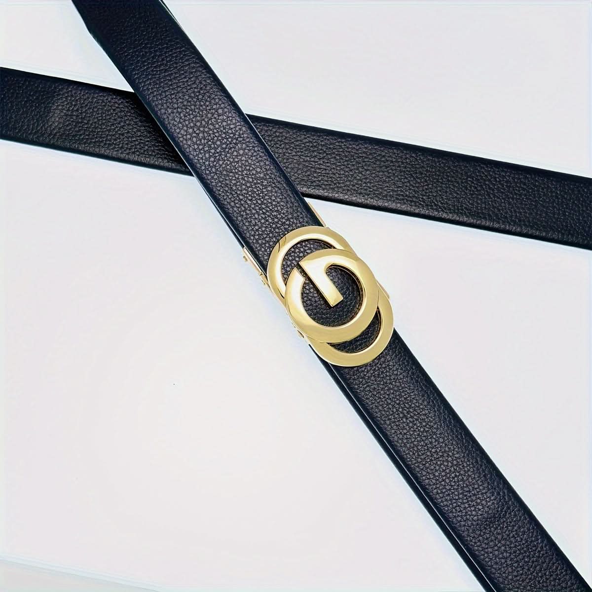 Men's Leather Belt with Automatic Alloy Buckle