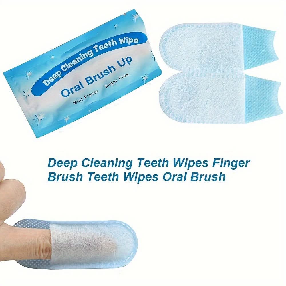 Mint Tooth Wipes – Finger Oral Cleaning Pads for Fresh Breath & Teeth Whitening