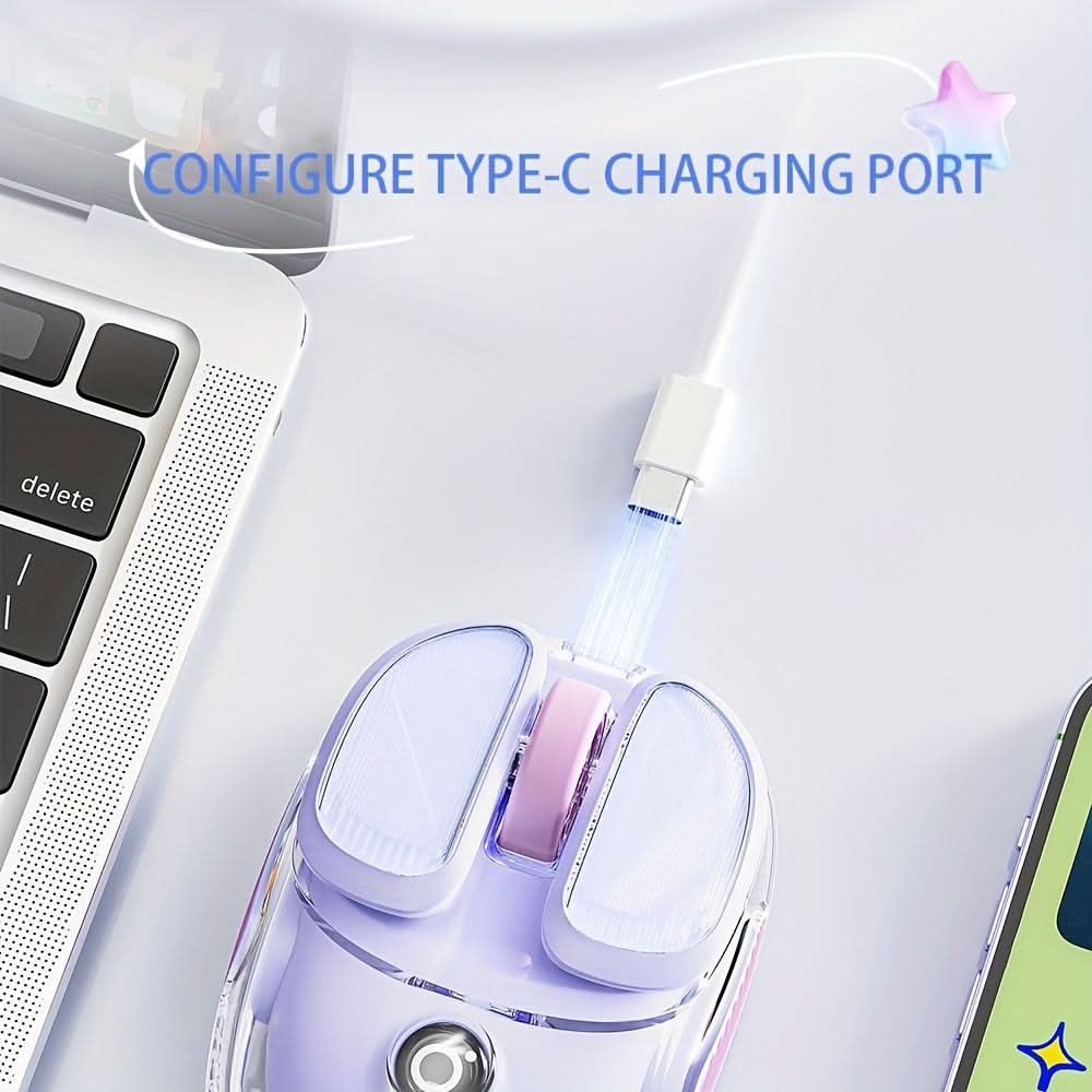 Rechargeable Wireless Mini Mouse with 4800 DPI- LED Backlit