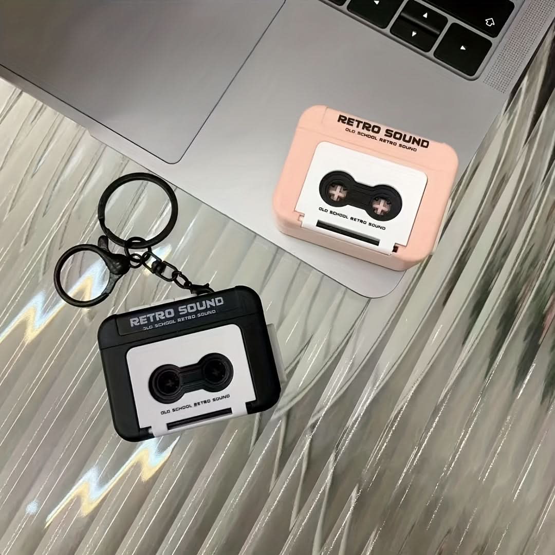 Retro Cassette Player Keychain – PVC Music Gift