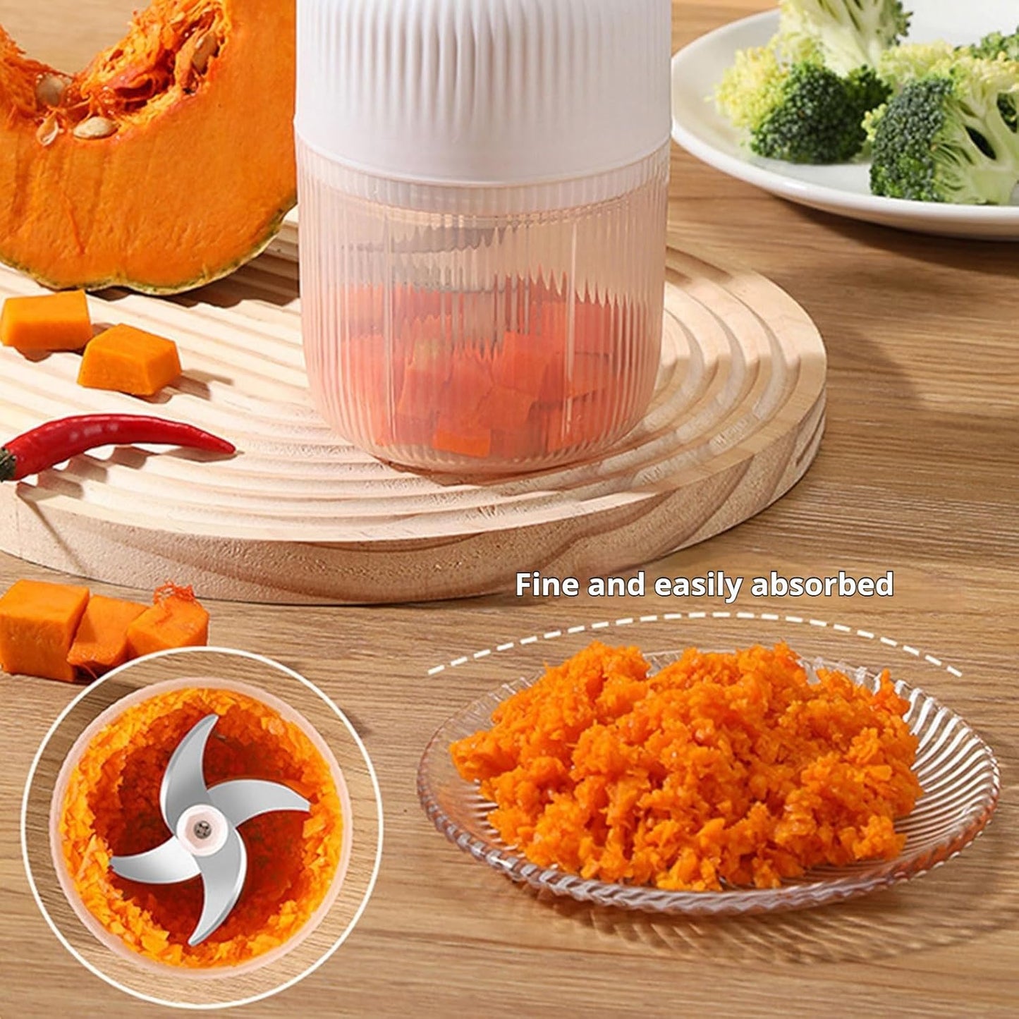 Rechargeable Electric Garlic Chopper – Mini USB Food Processor for Garlic, Vegetables & Meal Prep
