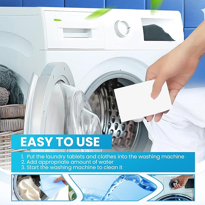 Super Concentrated Laundry Tablets – Powerful Stain Removal, Deep Clean & Long-Lasting Fresh Fragrance