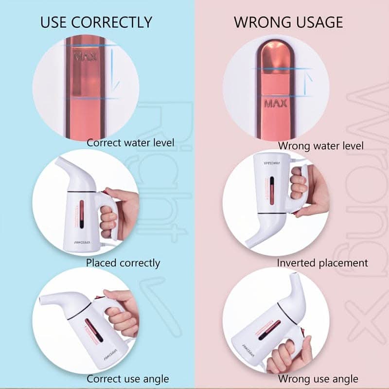 Rapid Heat-Up Handheld Garment Steamer - Ultra-Powerful & Portable
