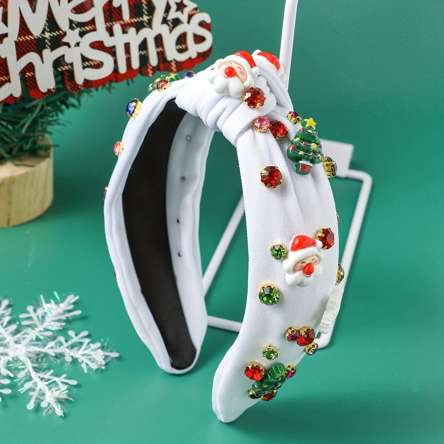3-Piece Rhinestone Christmas Headband Set for Women
