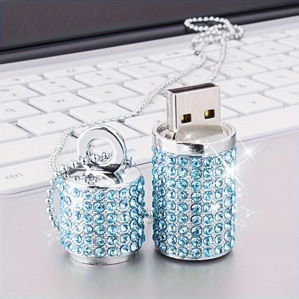 Blue Crystal USB 2.0 Flash Drive - 64GB