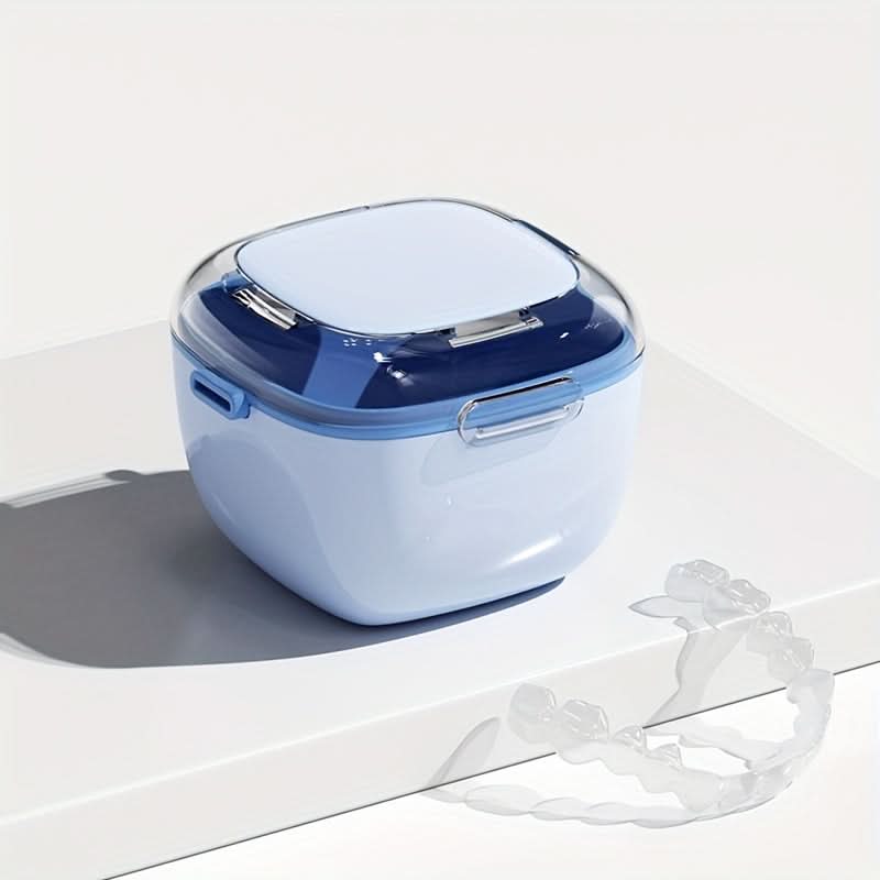 Ortho Care Double-Layer Retainer & Denture Storage Case – Portable Oral Organizer