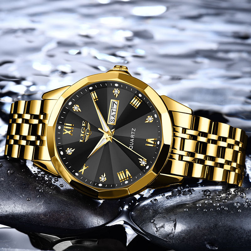Lige LG89109 Dual-calendar Luminous Quartz Watch For Men
