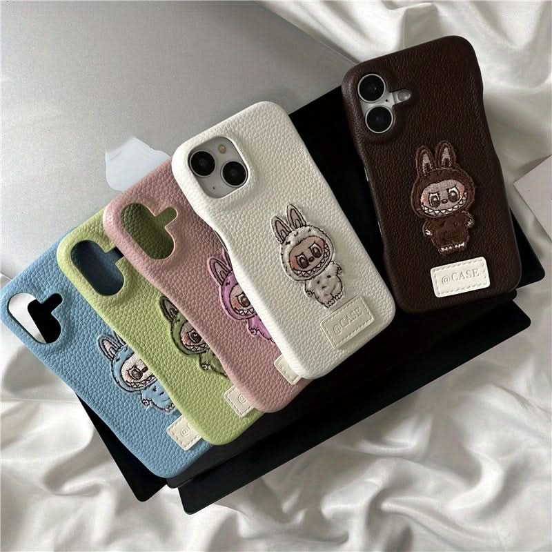 Cute Cartoon Faux Leather iPhone Case