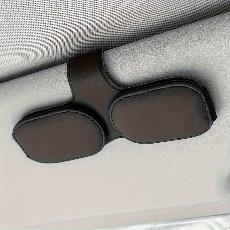 Magnetic PU Leather Car Visor Glasses Holder