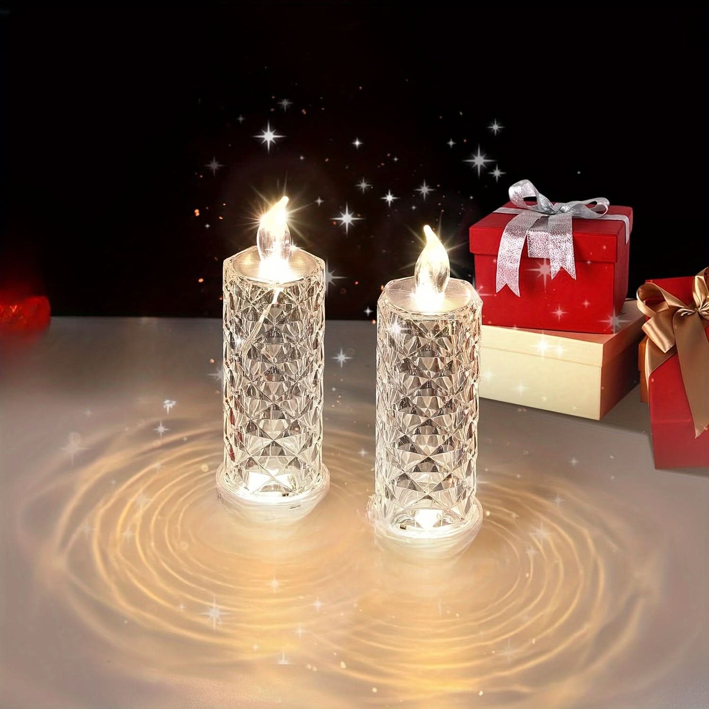 3-Pack Crystal LED Flameless Candle Lamps