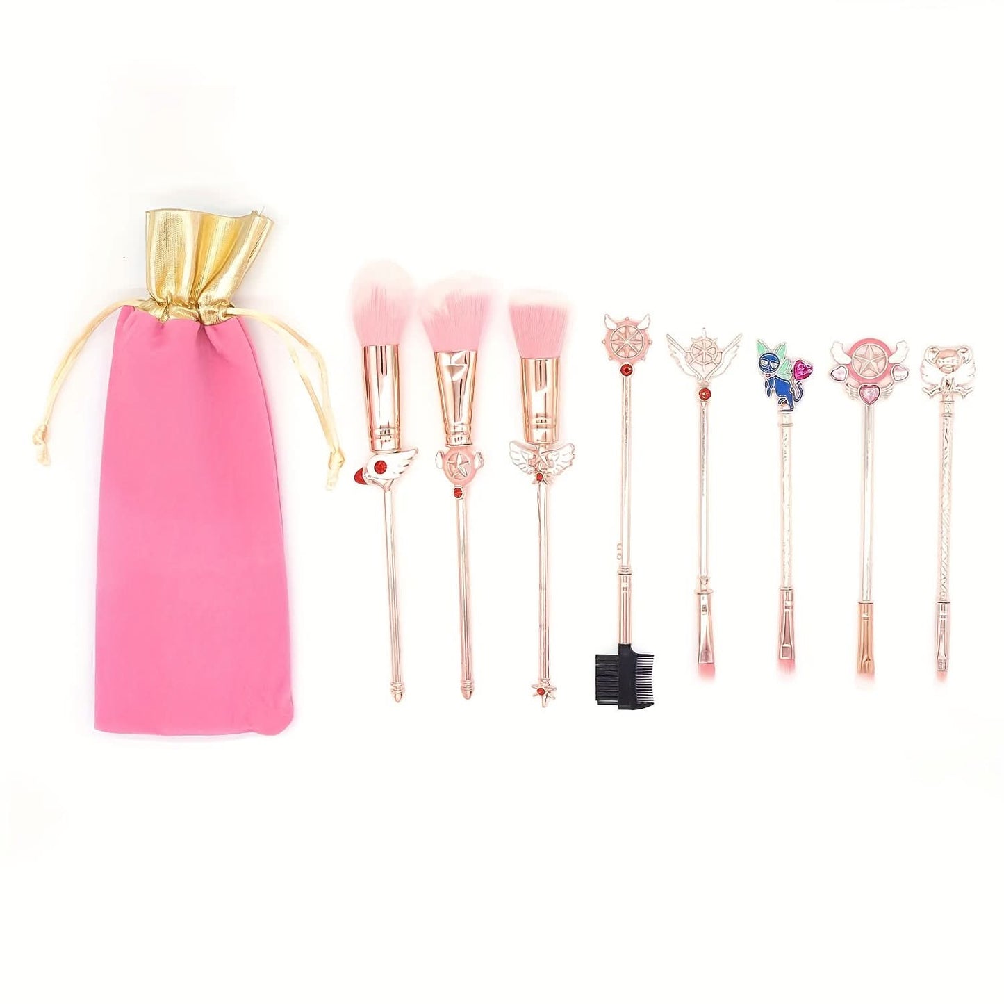 Metallic Fantasy Makeup Brush Set, 3-in-1