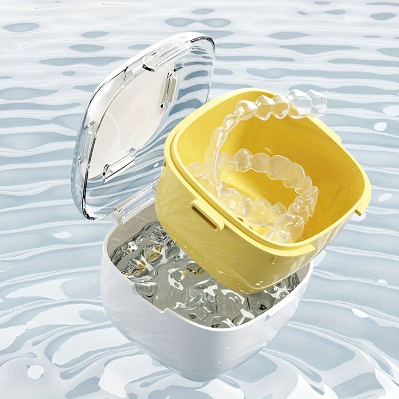 Ortho Care Double-Layer Retainer & Denture Storage Case – Portable Oral Organizer