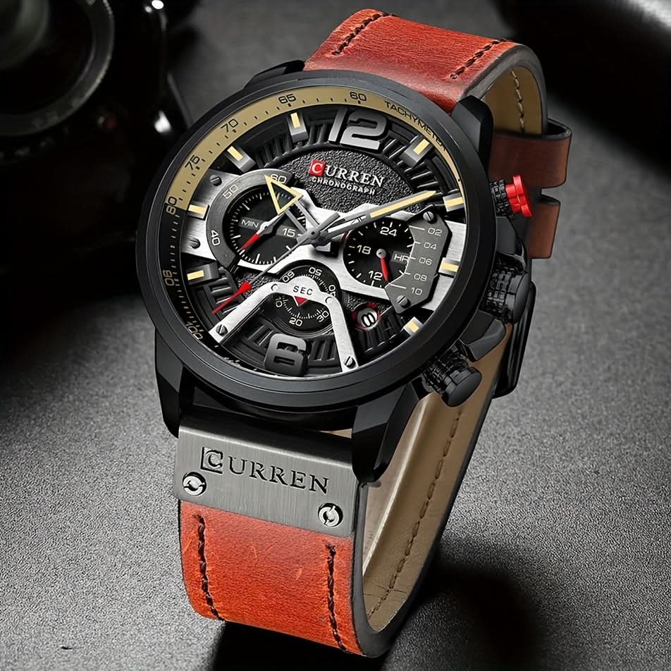 Men's Business Chronograph Watch – Waterproof Analog Quartz Wristwatch