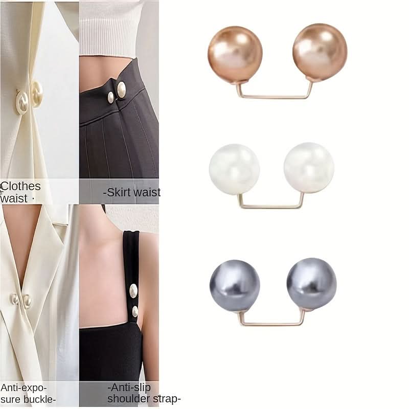 Elegant Pearl-Backed Clothespins in White - Chic Sewing Accessory