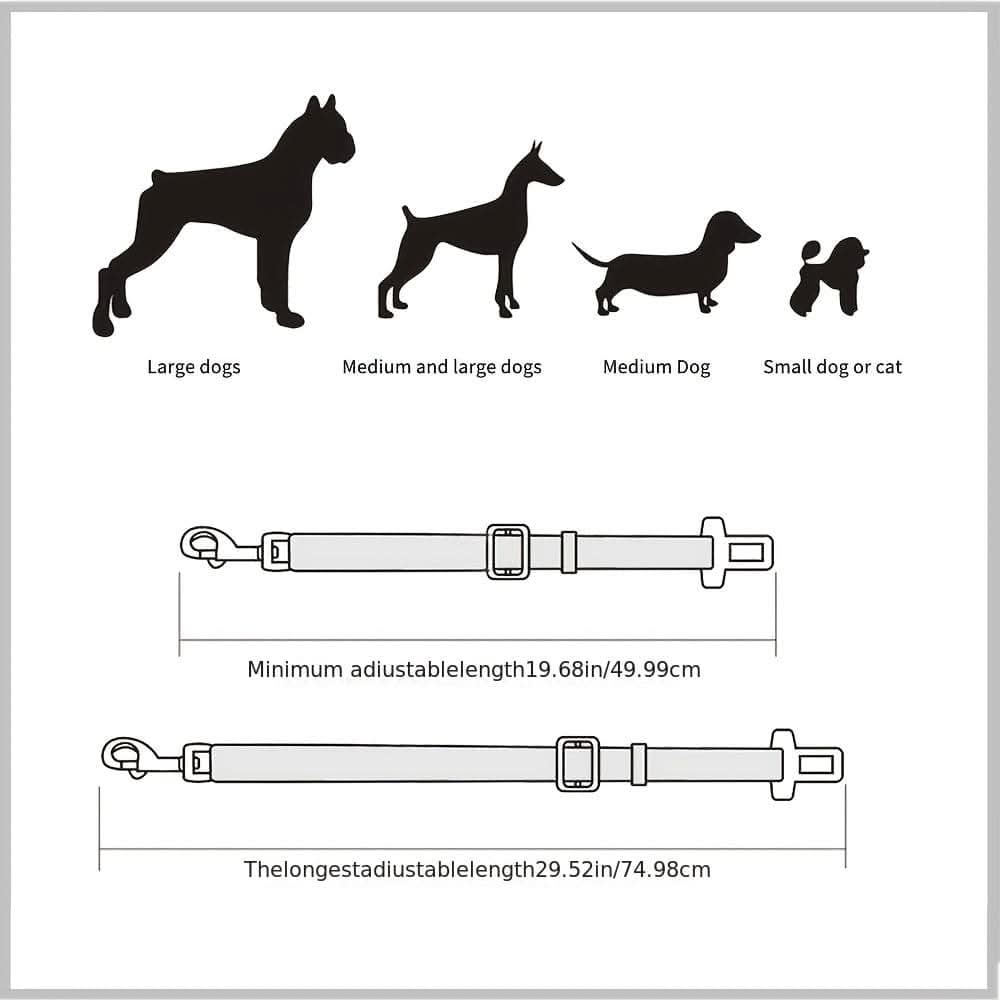 Adjustable Pet Safety Harness for Car Travel