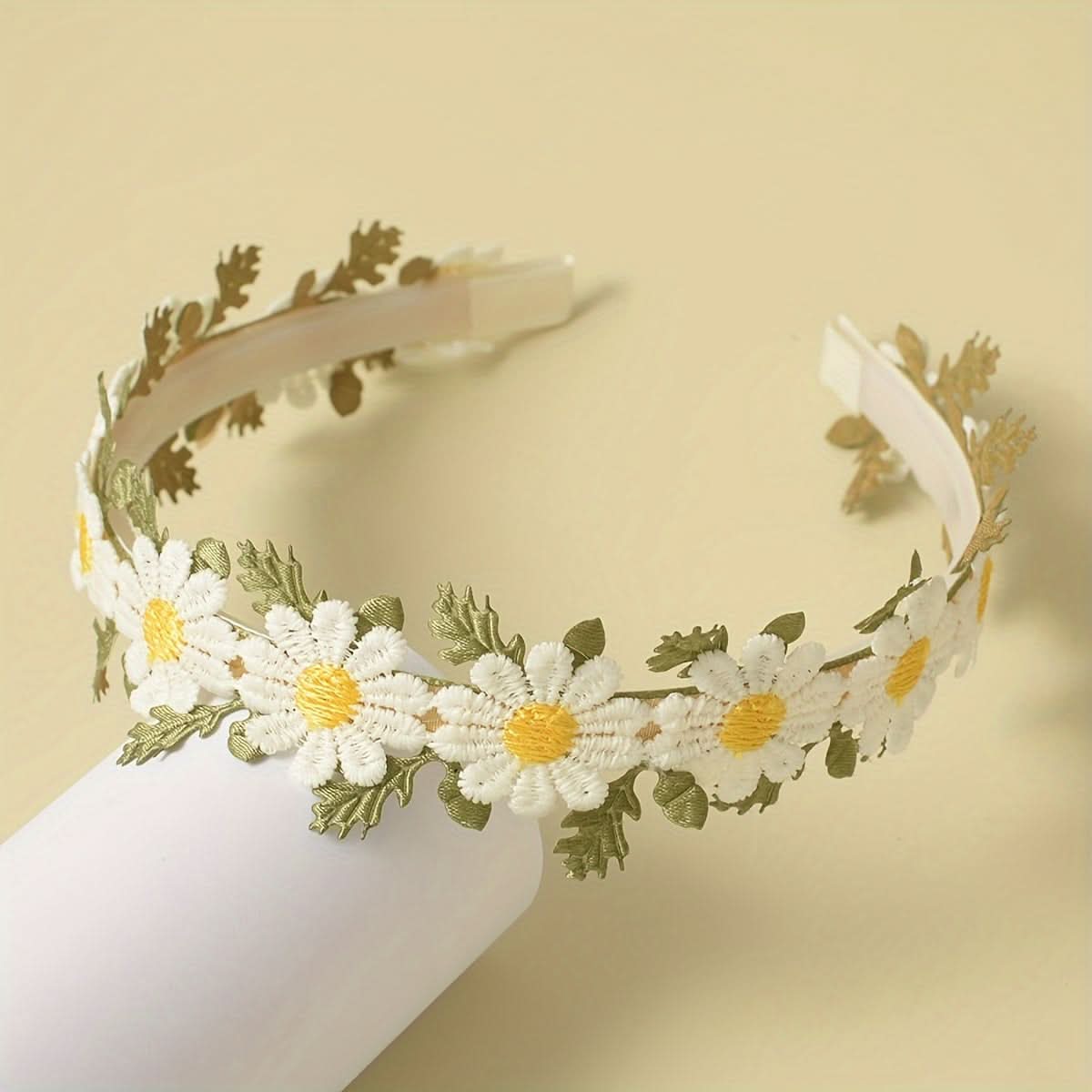 Exquisite Daisy Flower Wide Brim Hair Hoop