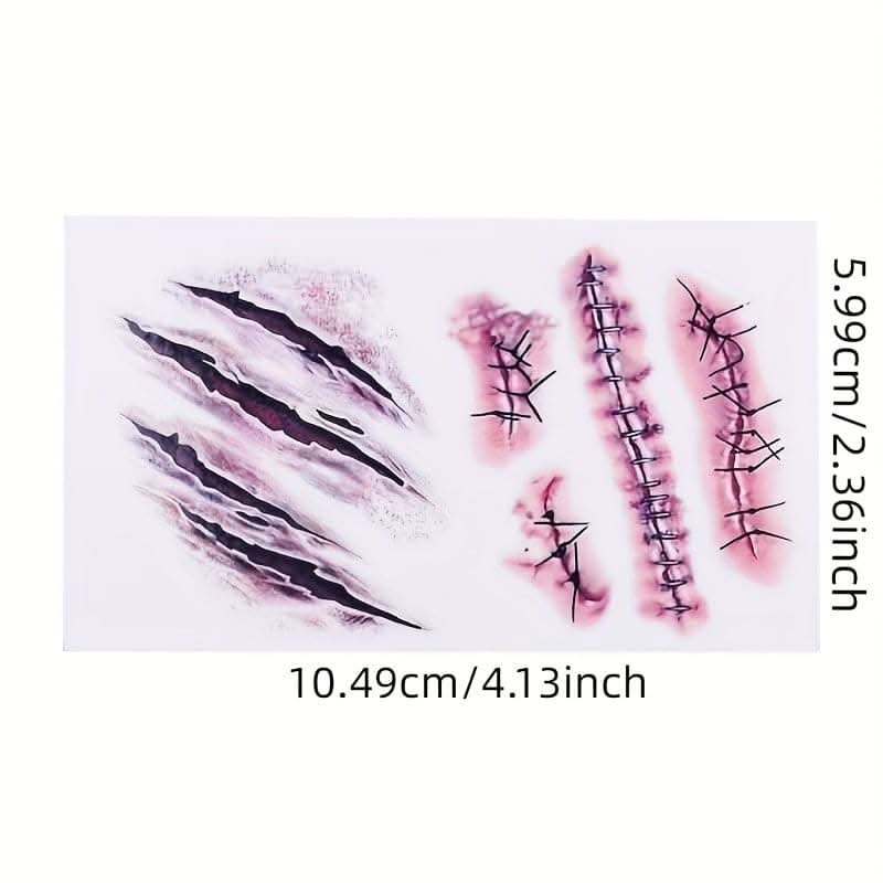 3D Bloodstain Temporary Tattoos for Halloween