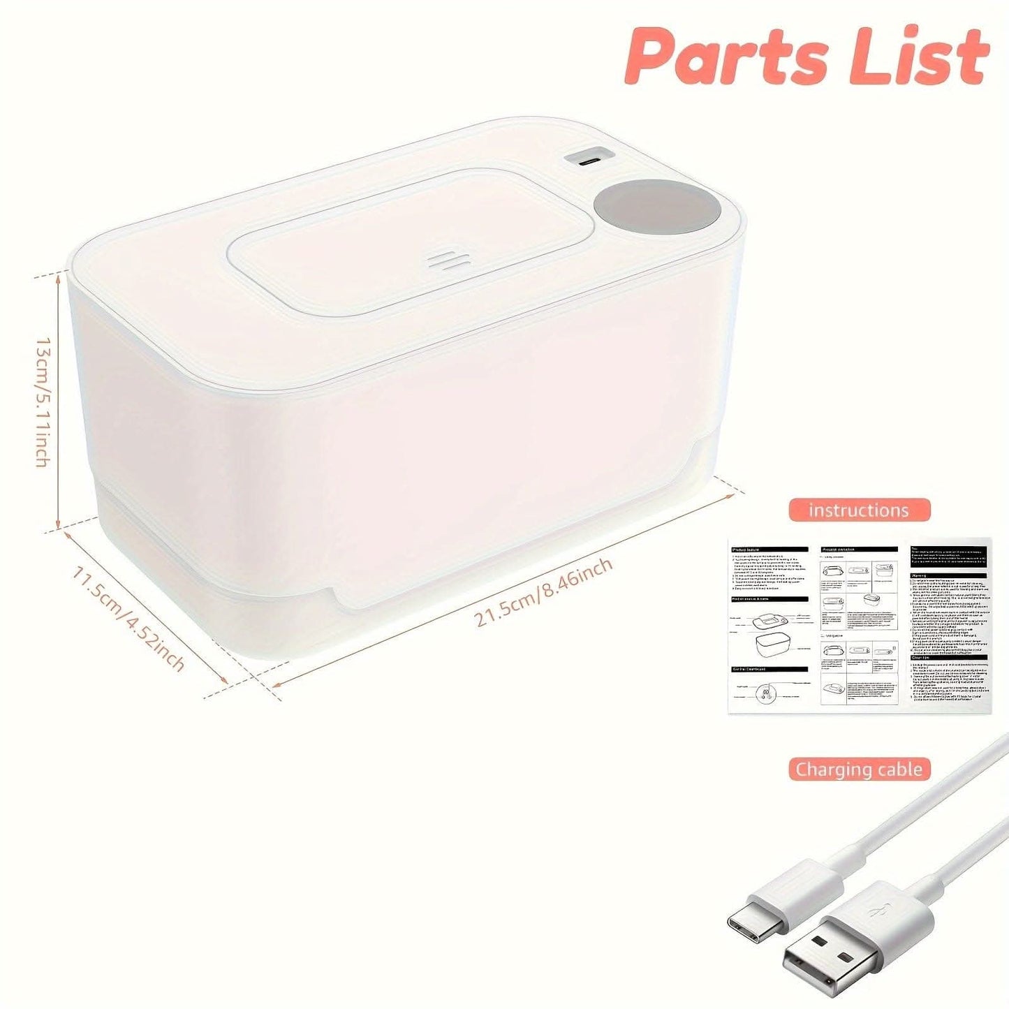 2pcs Portable USB Diaper Wipe Warmer