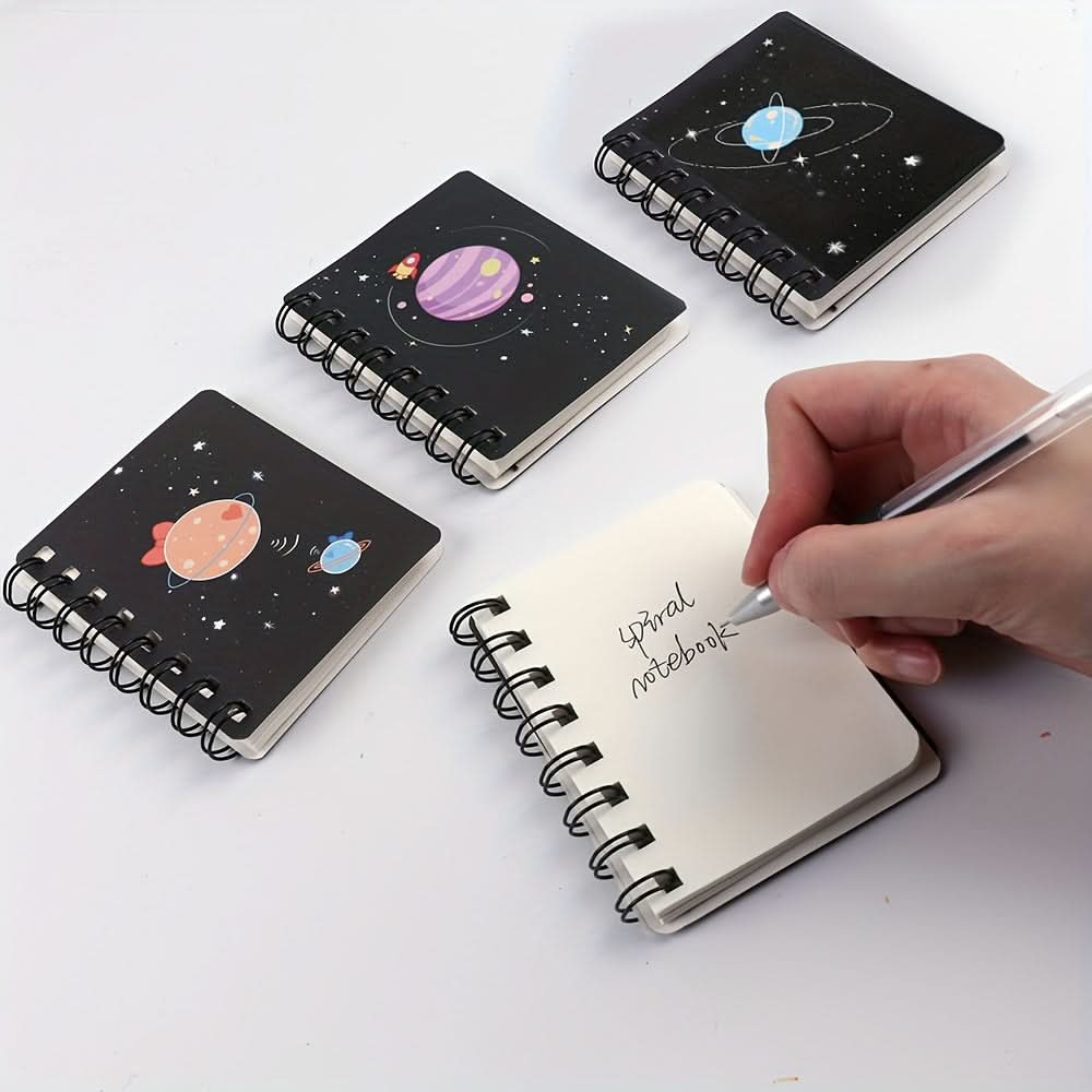 4-Pack A7 Mini Pocket Notebooks –Portable Coil Notepads for Writing & Drawing