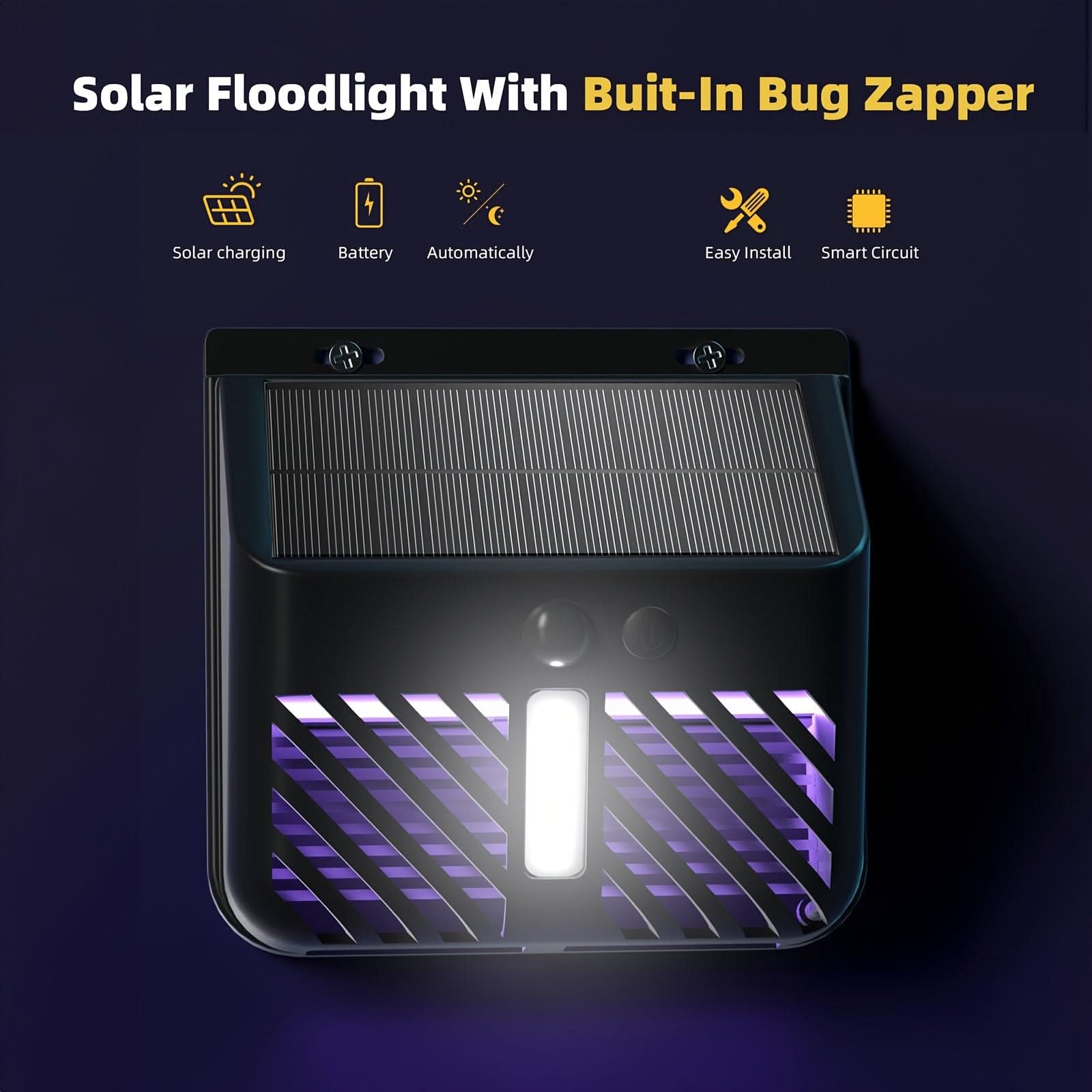 Outdoor LED Solar Mosquito Lamps - UV & Motion Sensor Wall Lamps