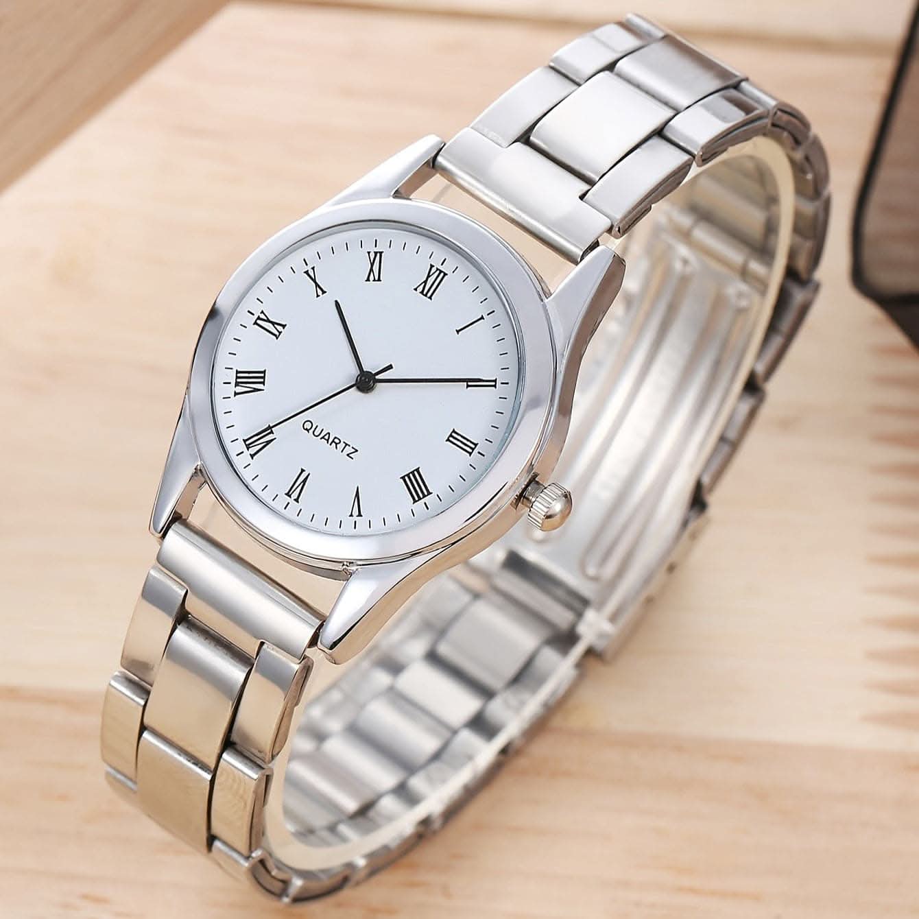 Business Leisure Couples Quartz Watch – Analog Steel Band