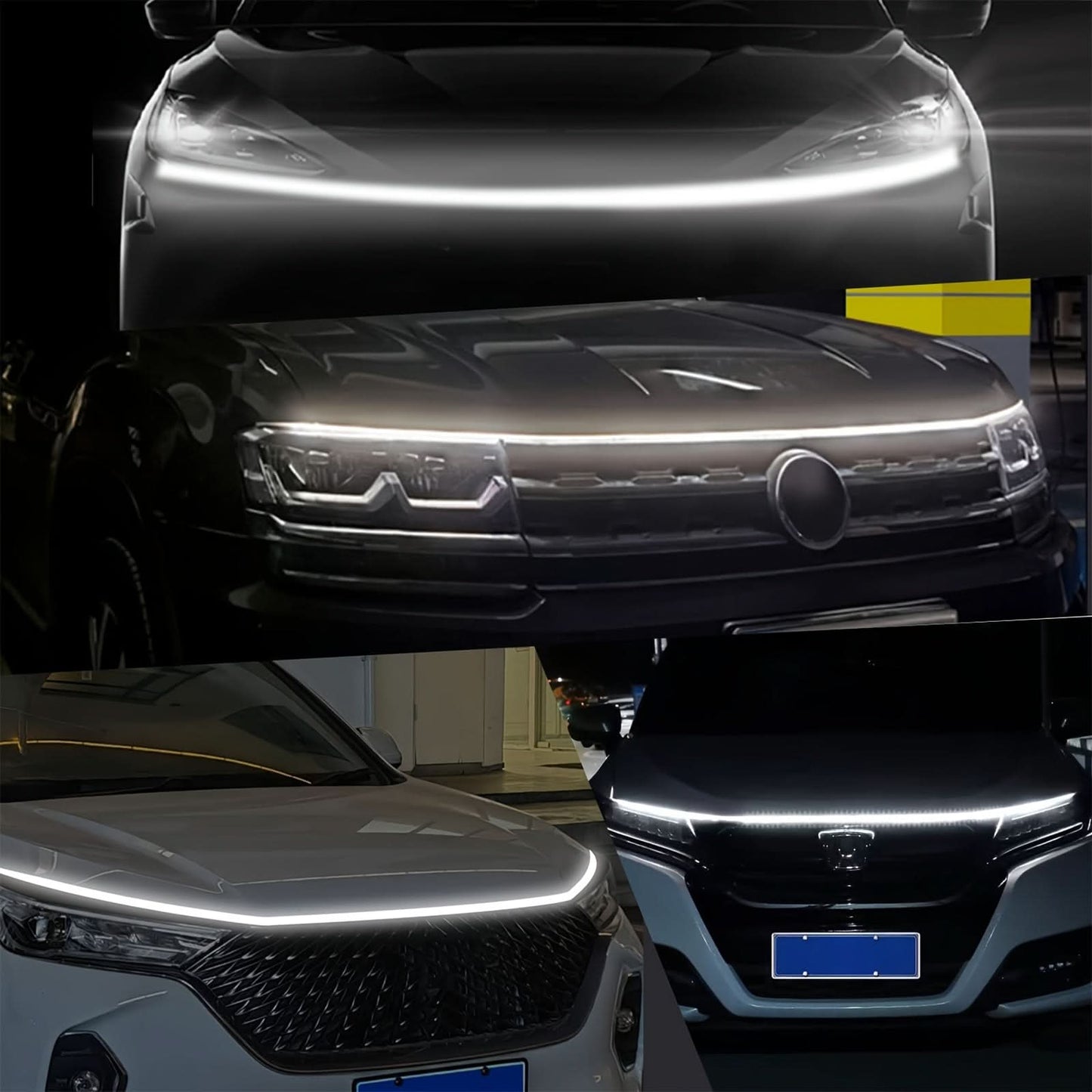 Dynamic LED Car Hood Light Strip – Streamer Scanning White Light, DC12V, Easy Install