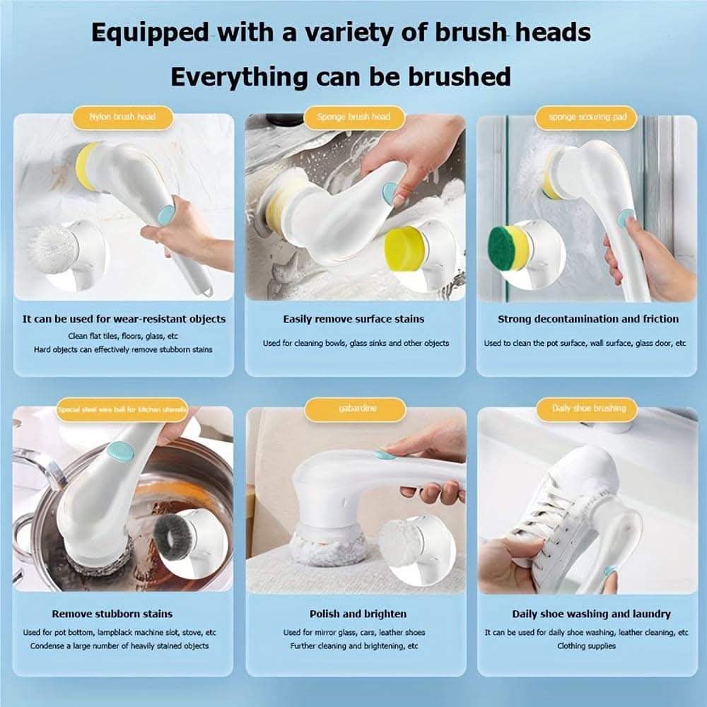 5-in-1 Cordless Electric Spin Scrubber